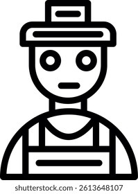 Farmer Line Vector Icon Design