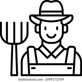 Farmer Line vector Icon Design