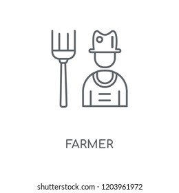 Farmer linear icon. Farmer concept stroke symbol design. Thin graphic elements vector illustration, outline pattern on a white background, eps 10.