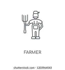 Farmer linear icon. Farmer concept stroke symbol design. Thin graphic elements vector illustration, outline pattern on a white background, eps 10.