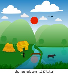 	farmer living style in countryside