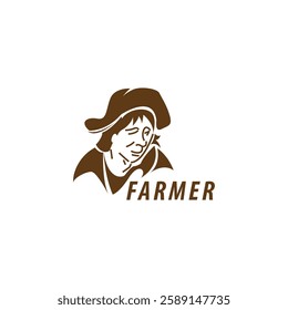 Farmer logo design concept, vector art.