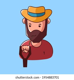 farmer logo design with a fork