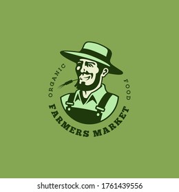 Farmer logo design template. Vector illustration.