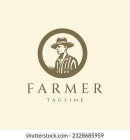 Farmer logo design vector illustration