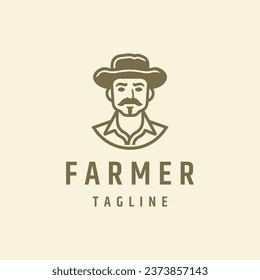 Ilustración vectorial del diseño del logotipo del agricultor