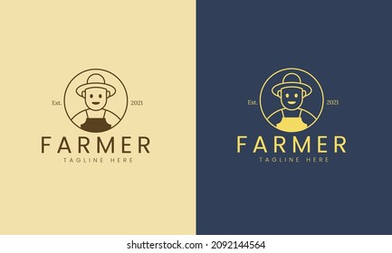 Farmer logo and icon. Premium vector harvest illustration.