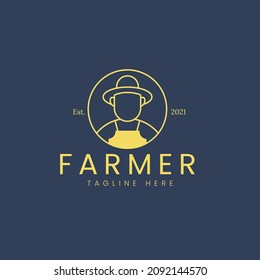 Logo y icono de los granjeros. Ilustración de cosecha de vectores premium.