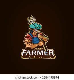 Farmer logo mascot vector concept, Farm logo design, Farmer logo design 