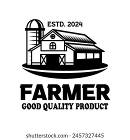 Farmer logo sign badge isolated. Farmers market logo with background vector design