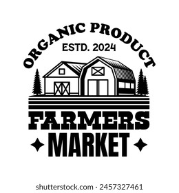 Farmer logo sign badge isolated. Farmers market logo with background vector design