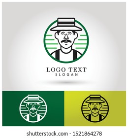 Farmer Logo. Symbol & Icon Vector Template.