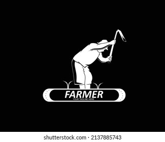 Farmer logo vintage vector design