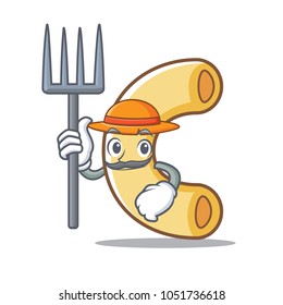 Farmer macaroni character cartoon style