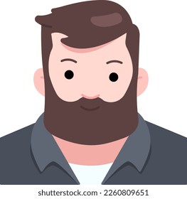 Hombre agricultor avatar Usuario gente barba trabajo de parto Estilo plano