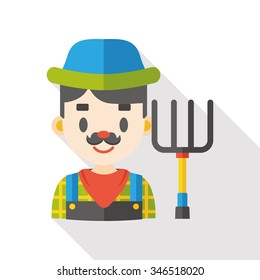 farmer man flat icon