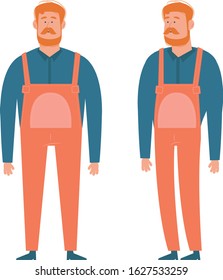 Farmer man. Front and side