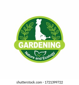 Farmer Man Gardening Plant Tree Logo Symbol 