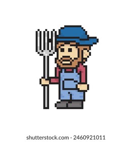 granjero hombre icono pixel art