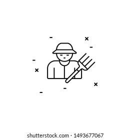 farmer, man icon. Simple thin line, outline vector of Agriculture icons for UI and UX, website or mobile application