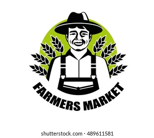 Hombre granjero. Icono vectorial del granjero aislado en fondo blanco.