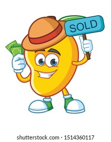 farmer mango mascot character vector design