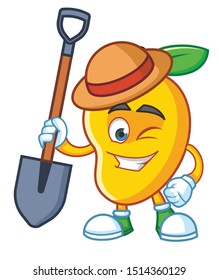 farmer mango mascot character vector design