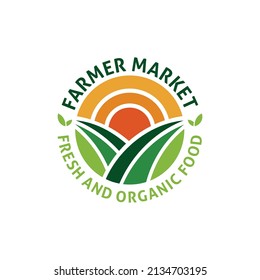 Farmer market badge logo template