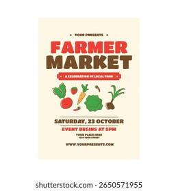Farmer market flyer poster template design