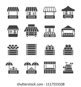 Farmer market icon set