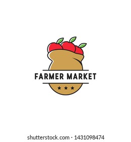 Farmer Market Logo Design Vector Stock Vector (Royalty Free) 1431098474 ...