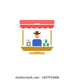 Farmer market logo template vector icon design