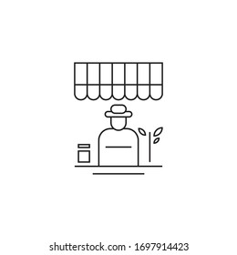 Diseño de icono vectorial de la plantilla del logotipo del mercado de agricultores