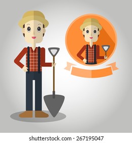 farmer Mascot cartoon great for any use. Vector EPS10.