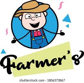 Farmer Mascot Logo Illustration Vektorgrafik Design