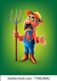 Farmer Mascot Vector Stock Vector (Royalty Free) 770814841 | Shutterstock