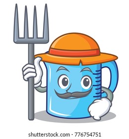 Farmer measuring cup character cartoon