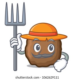 Farmer meatball character cartoon style