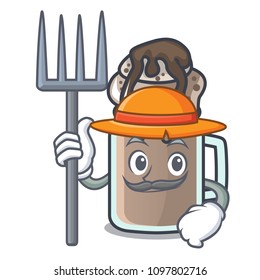 Farmer milkshake character cartoon style