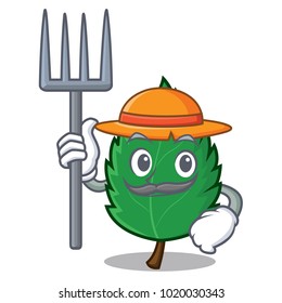 farmer mint leaves character cartoon