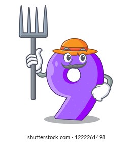 Farmer mock interior font number on cartoon