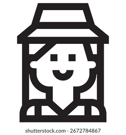 Icono de Vector moderno del granjero – Plantilla mínima del símbolo de la ilustración para el diseño móvil del UI del App del Web