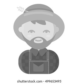 Farmer monochrome icon. Illustration for web and mobile design.