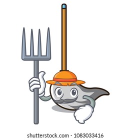 Farmer mop character cartoon style