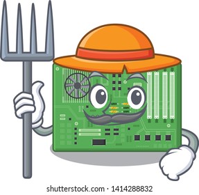 Farmer motherboard isolated with in the characater