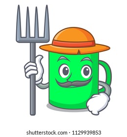 Farmer mug character cartoon style