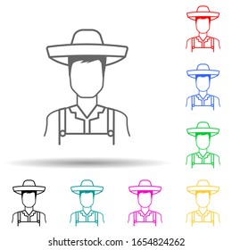 farmer multi color style icon. Simple glyph, flat vector of proffecions icons for ui and ux, website or mobile application