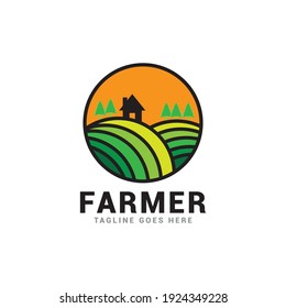 Farmer Nature Garden Logo Icon Vector Stock Vector (Royalty Free ...