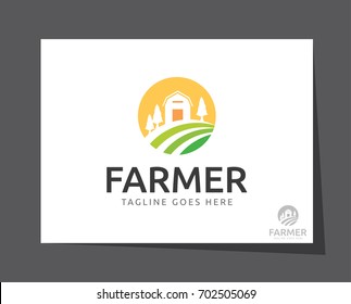 farmer nature logo icon vector template