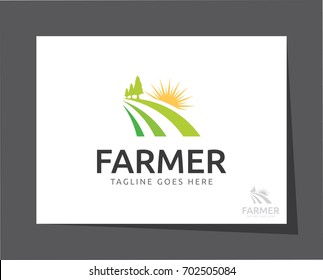 farmer nature logo icon vector template